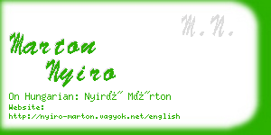 marton nyiro business card